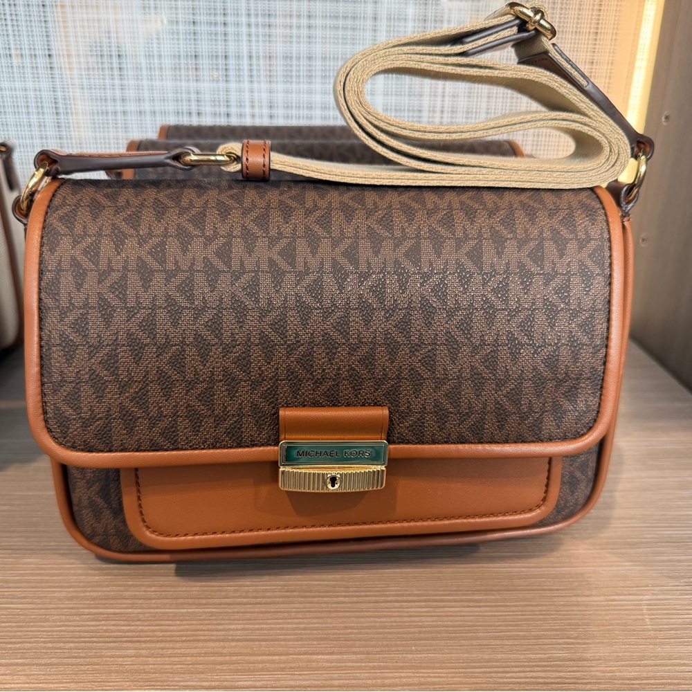 Michael Kors Brown and Tan Crossbody Bag